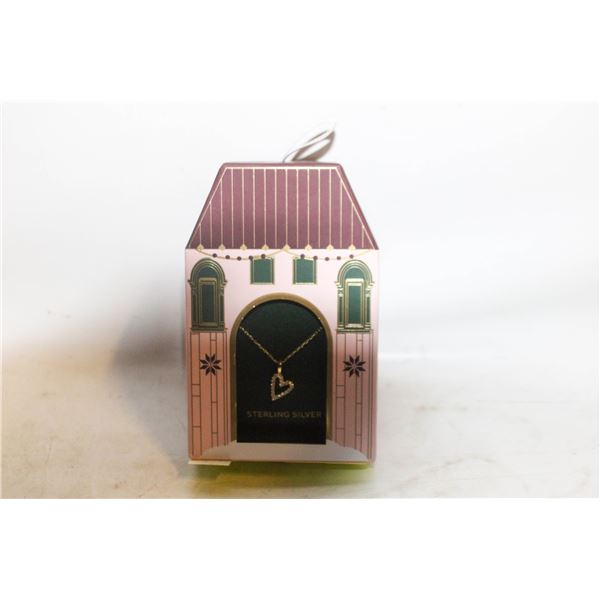 STERLING SILVER CUBIC ZIRCONIA HEART PENDANT