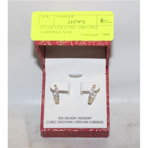 925 SILVER CUBIC ZIRCONIA EARRINGS NEW