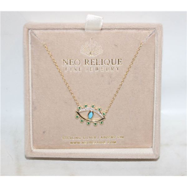 GOLD OVER STERLING SILVER EVIL EYE PENDANT