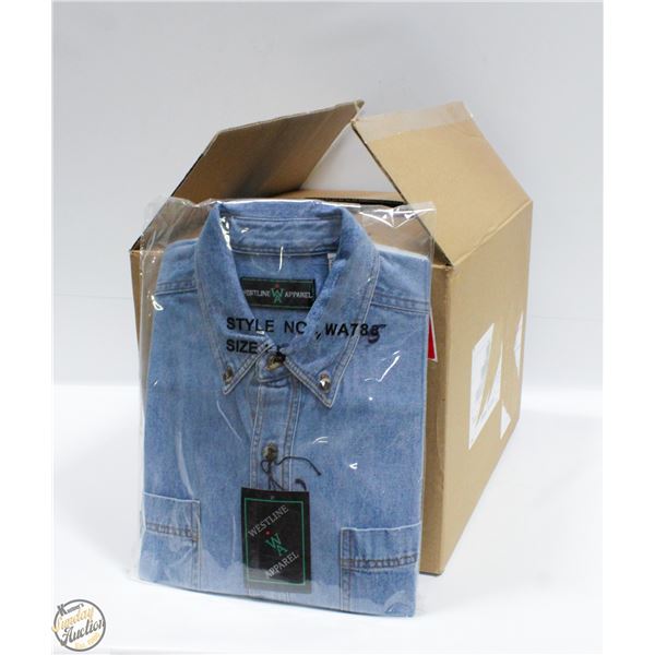 NEW MEN'S SHIRTS CASE OF 9 DENIM SIZE S