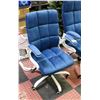 Image 1 : NEW VELVET HOME OFFICE CHAIR BLUE - SIZE SMALL