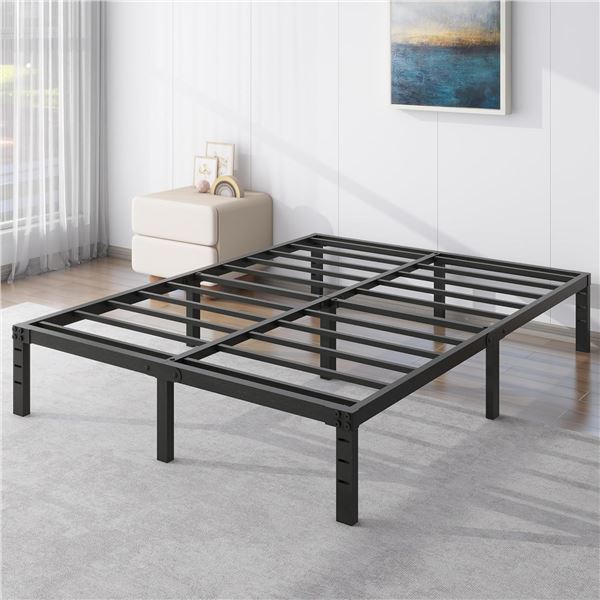 NEW ASSEMBLED QUEEN SIZE PLATFORM BED FRAME