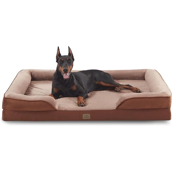 BEDFOLKS XXL ORTHOPEDIC DOG BED BROWN