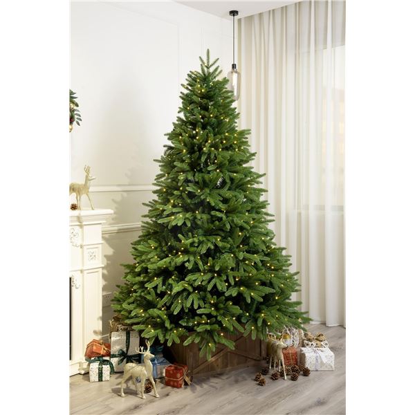 NEW 7FT PRELIT FAUX EVERGREEN CHRISTMAS TREE
