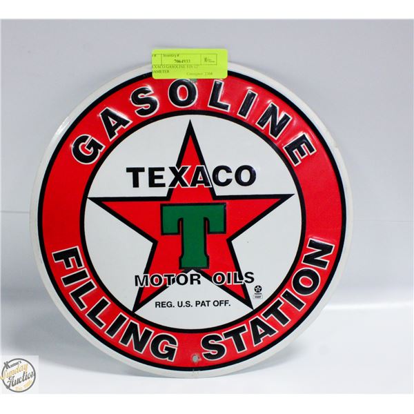 TEXACO GASOLINE TIN 12" DIAMETER