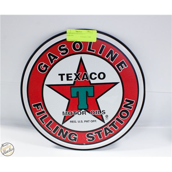 TIN TEXACO GASOLINE 12" DIAMETER
