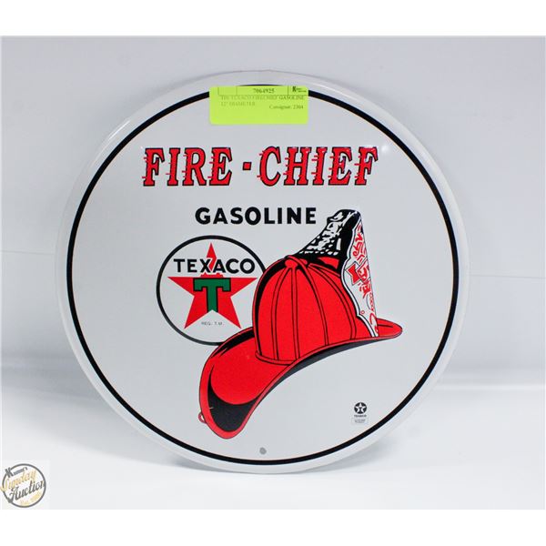 TIN TEXACO FIRECHIEF GASOLINE 12" DIAMETER