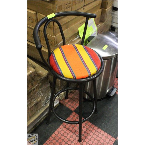 SWIVEL BAR STOOL 39" MULTI COLOR SEAT