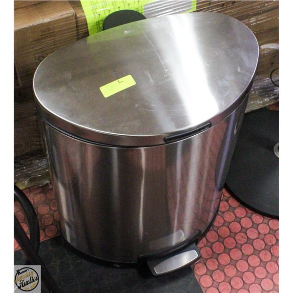 USED STAINLESS STEEL KITCHEN GARBAGE CAN