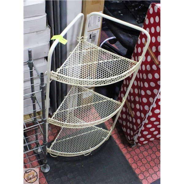 METAL 3-TIER CORNER SHELF (32.5"H X 17"W