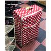 Image 1 : RED & WHITE POLKA DOTTED SOFT SHELL SUITCASE WITH