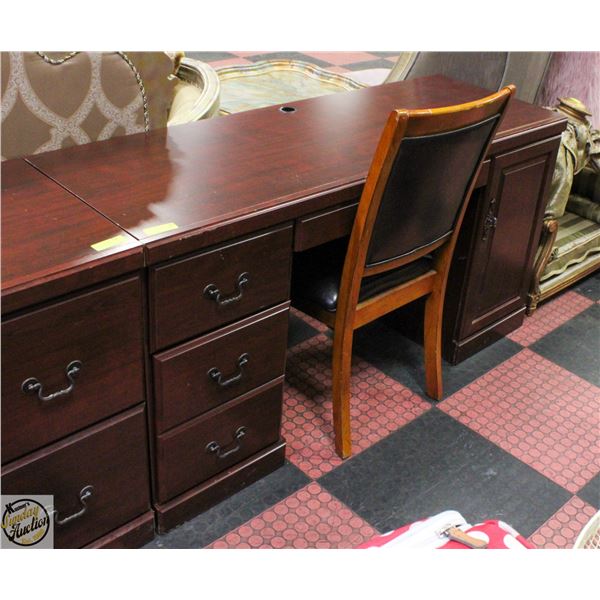 SOLID WOOD COMPUTER DESK WITH HIDDEN