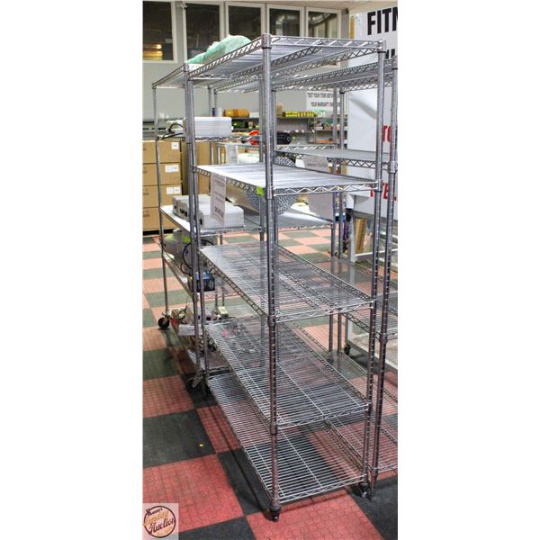 STATIONARY 5 TIER STAINLESS STEEL RACK H-74" W-18"