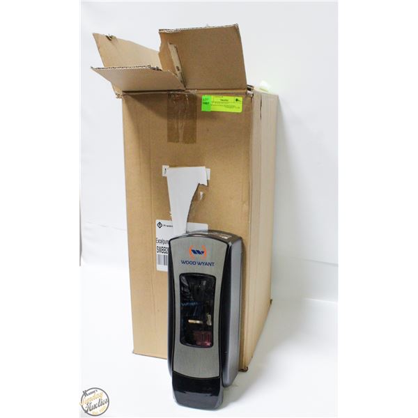 LOT OF WOOD WYATT SOAP/SANITIZER DISPENSERS