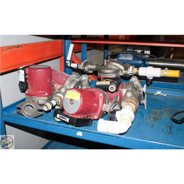 FIVE GRUNDFOD NON SUBMERSIBLE CIRCULATION PUMPS