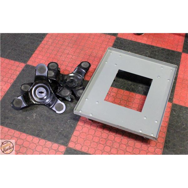 4 WHEEL DOLLY SOLD WITH TWO 3-WHEEL BASES