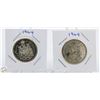 Image 1 : TWO 1964 CANADIAN 50 CENT PIECES - SILVER