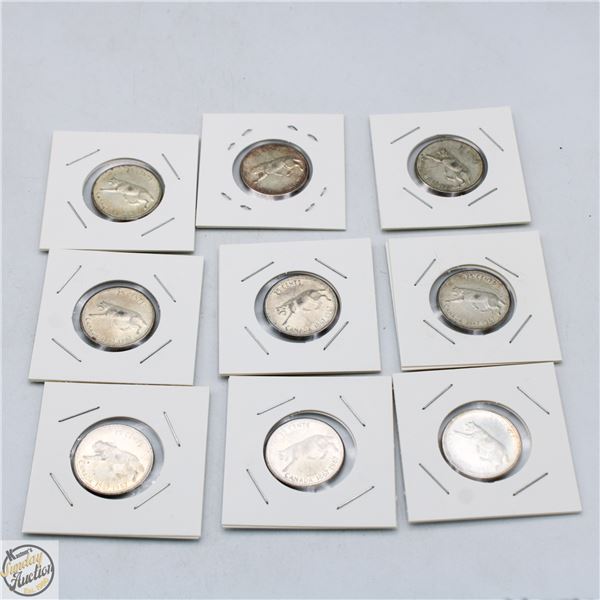 9 EA. CANADIAN 25 CENTS 1867 - 1967