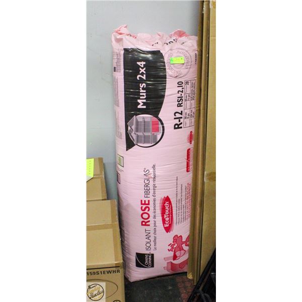 MURS 2X4 ISOLANT ROSE FIBERGLASS R-12 RSI-2,10