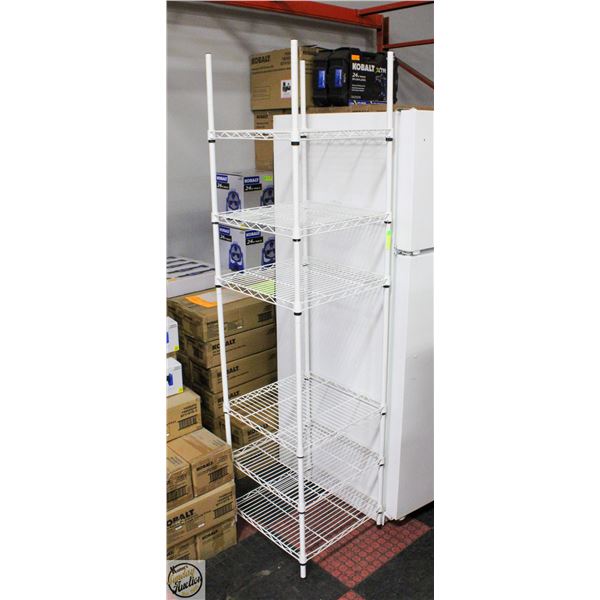 6 FT 6 TIER WHITE RACK 18" X 18" CUBE
