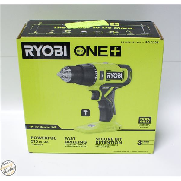 NEW RYOBI ONE 18 VOLT 1/2 HAMMER DRILL MODEL