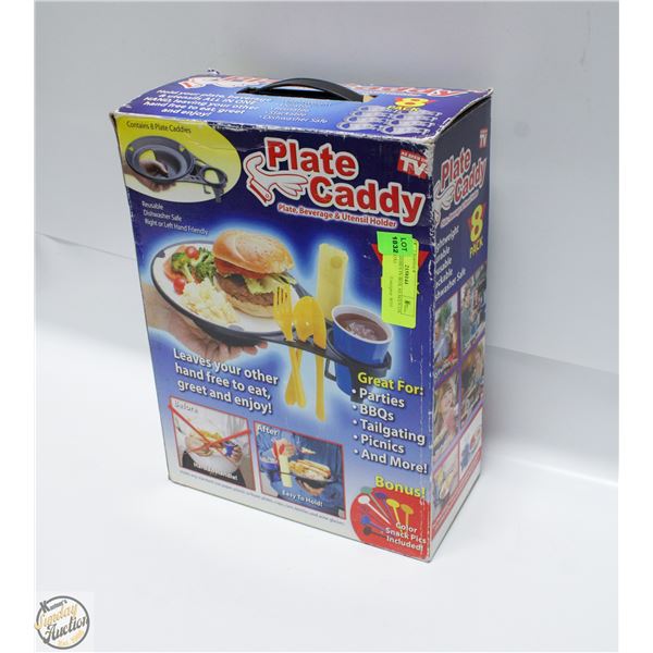 UNUSED PLATE CADDIES AS SEEN ON TV (7 IN BOX)