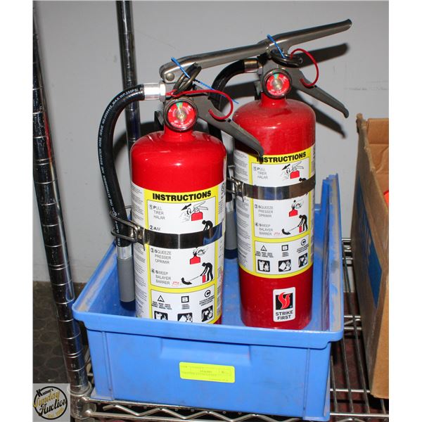 TWO FIRE EXTINGUISHERS