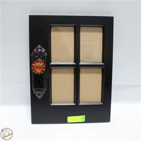 NEW BLACK WOODEN 13" X 17" 4 PANEL PICTURE FRAME