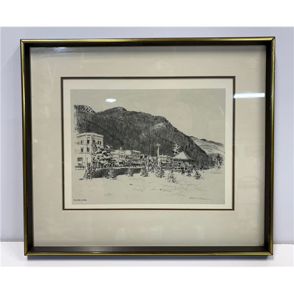 PENCIL SKETCH OF BLAIRMORE, AB, BY RD WILSON