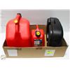 Image 1 : LOT OF FUEL CANS & OIL DRAIN PAN