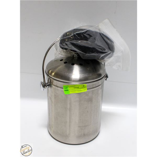 9" LEAK PROOF STAINLESS STEEL COUNTER COMPOSTER &
