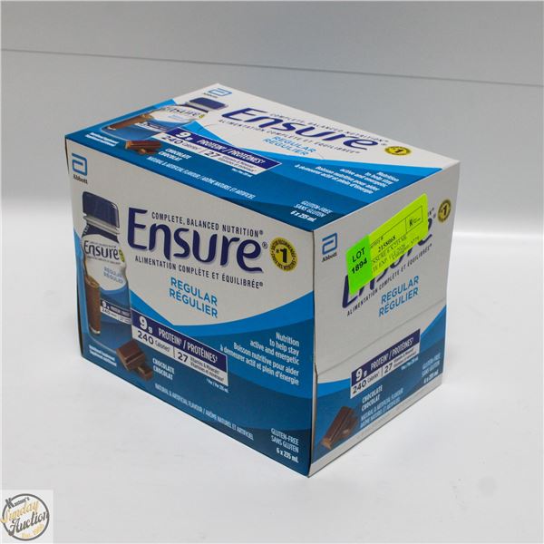 CASE OF ENSURE 6 X 235 ML CHOCOLATE EXP. 11/1/2026