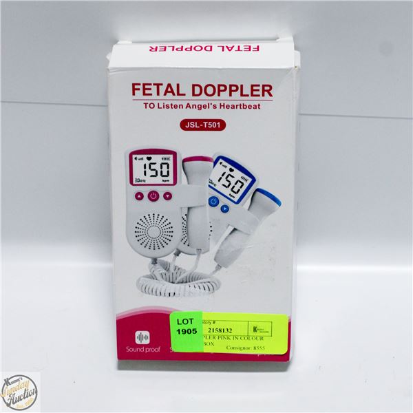 UNUSED FETAL DOPPLER PINK IN COLOUR NEW OPENED BOX