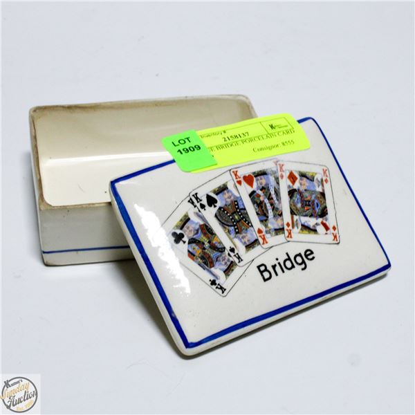 ANTIQUE BRIDGE PORCELAIN CARD LIDDED