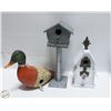 Image 1 : 3 DECORATIVE BIRD HOUSES TALLEST IS 15"