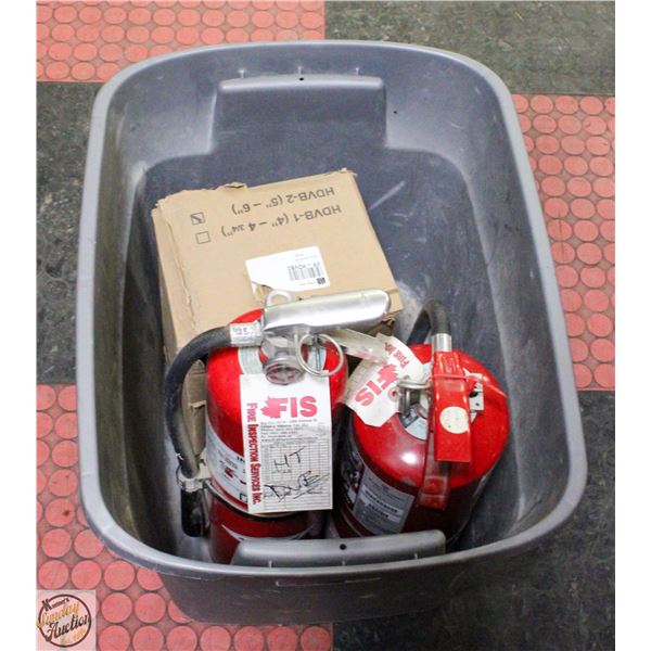 TWO FIRE EXTINGUISHERS+6" MOUNTING CRADEL