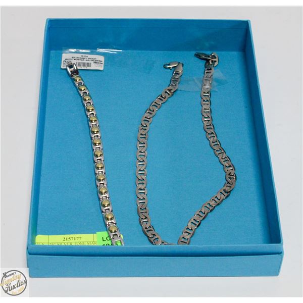 22" X .375" SILVER TONE MARINER LINK NECKLACE