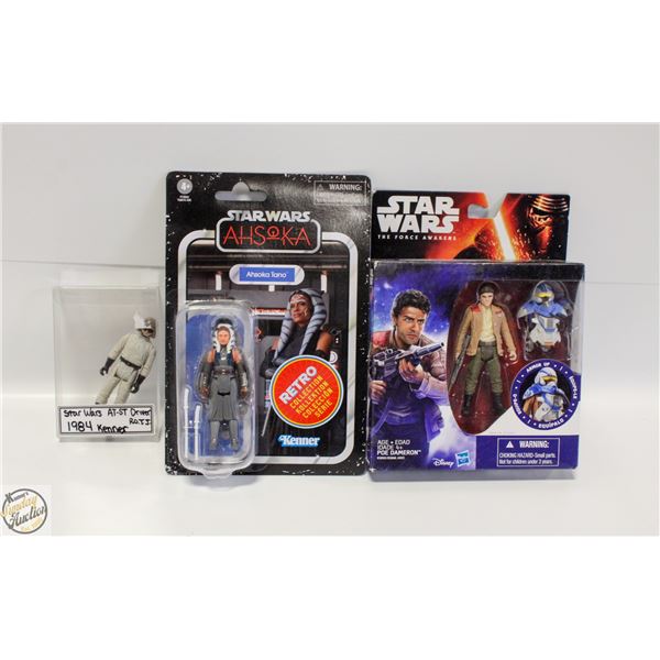 3 STARWARS FIGURES MODERN+VINTAGE