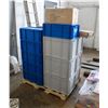 Image 1 : PALLET OF LIDDED PLASTIC TOTES, SMALL RECYCLE BINS