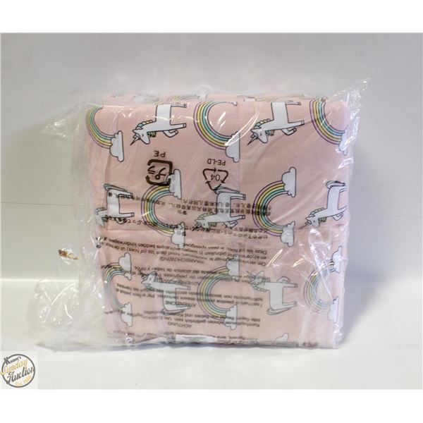 5LB WEIGHTED BLANKET PINK UNICORN+RAINBOW