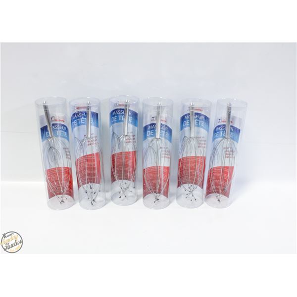 6 X WIRE SCALP MASSAGERS