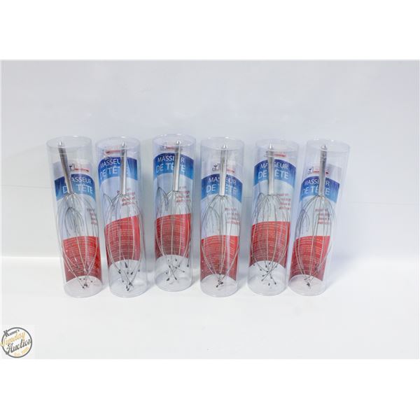 6 X WIRE SCALP MASSAGERS