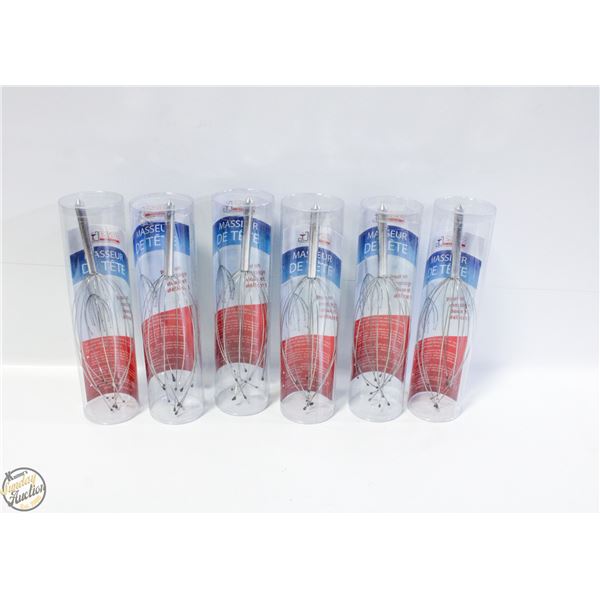 6 X WIRE SCALP MASSAGERS