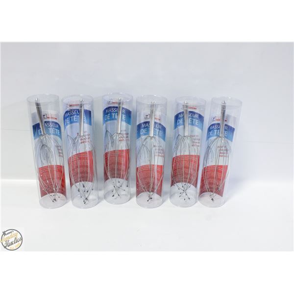 6 X WIRE SCALP MASSAGERS