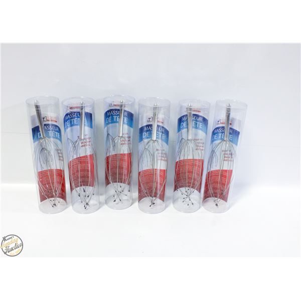 6 X WIRE SCALP MASSAGERS