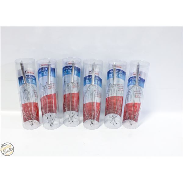 6 X WIRE SCALP MASSAGERS