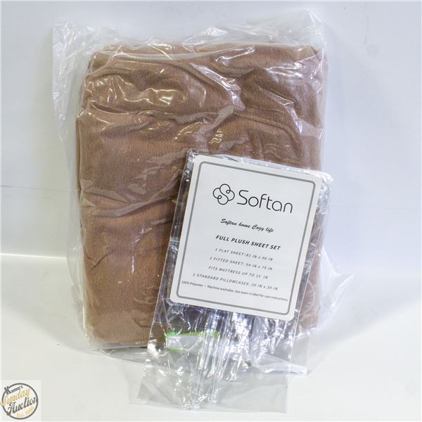 SOFTAN FULL PLUSH SHEET SET. BED IN A BAG