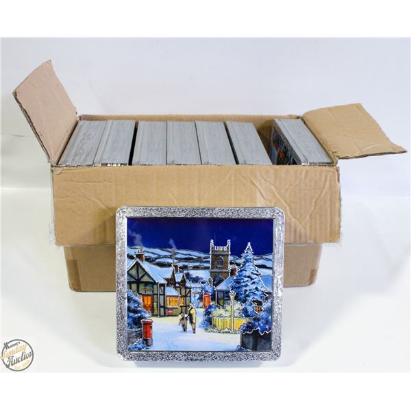 CASE OF WINTER SCENE COOKIE TINS