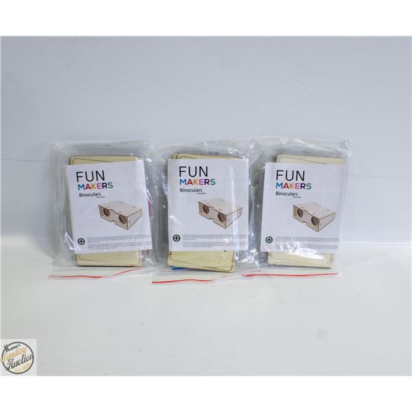 3 X BINOCULARS FUN MAKERS WOOD SETS