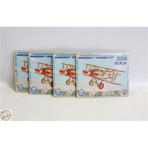 4 X WOODCRAFT ASSEMBLY KITS MODEL PLANES